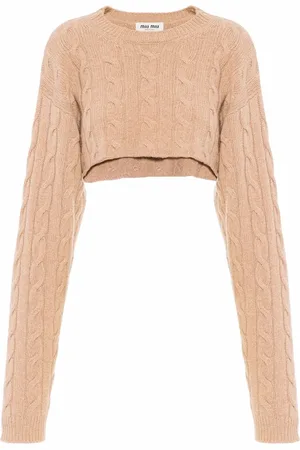 Miu Miu Cable knit cropped cashmere jumper