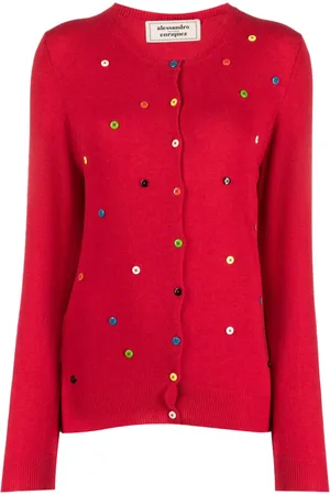 ALESSANDRO ENRIQUEZ Button-embellished wool-blend cardigan