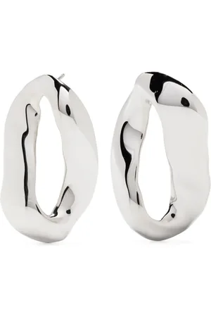 Marni Asymmetric oval metal earrings