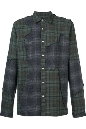 MOSTLY HEARD RARELY SEEN Distressed plaid shirt