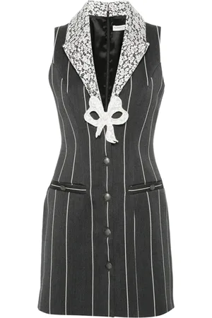 Alessandra Rich Sleeveless pinstripe mini dress