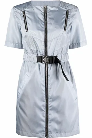 Givenchy Metallic zip-detail short-sleeved dress