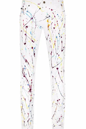 Dolce & Gabbana Paint-splatter detail skinny jeans