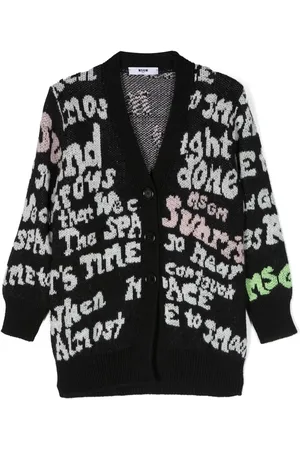 Msgm Logo intarsia-knit cardigan