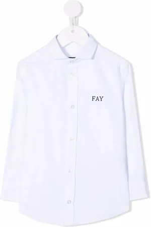 FAY Embroidered-logo long-sleeved shirt