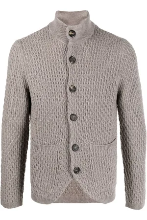 CANALI Textured-knit merino wool cardigan