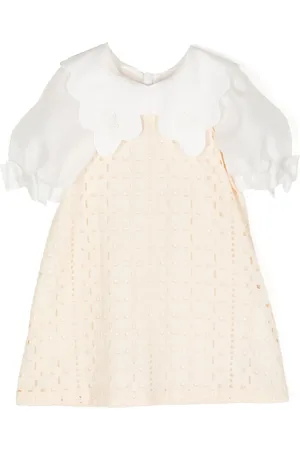 HUCKLEBONES LONDON Scallop-collar broderie-anglaise midi dress