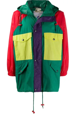 JC DE CASTELBAJAC X K-Way colourblock hooded lightweight coat