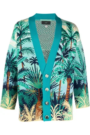 Alanui Palm tree-print cashmere cardigan