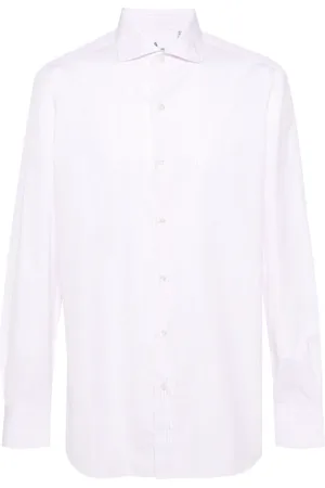 Finamore Striped poplin cotton shirt
