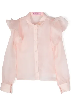MISS BLUMARINE Sheer ruffled shirt