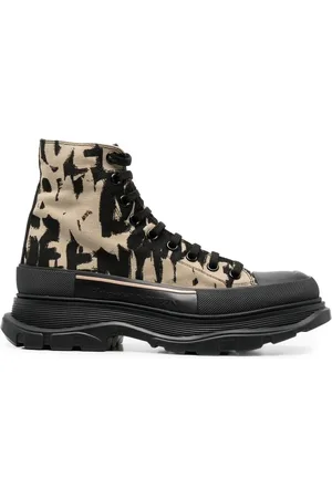 Alexander McQueen Graffiti Tread canvas boots