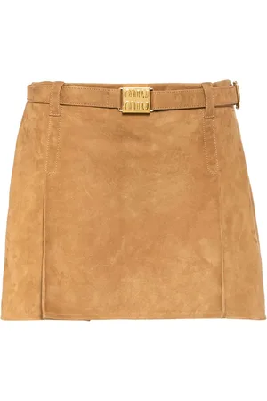 Miu Miu Belted suede miniskirt