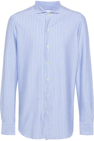 Finamore Vertical-striped shirt