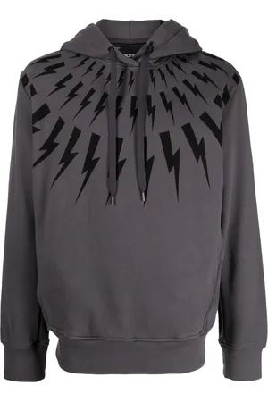 Neil Barrett Thunderbolt-print cotton hoodie