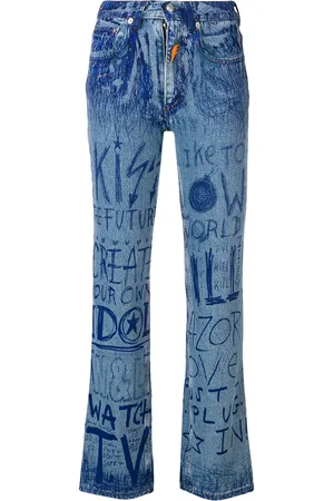 WALTER VAN BEIRENDONCK Ink writing jeans