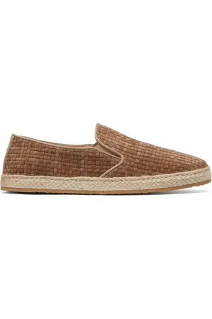 Brunello Cucinelli Interwoven suede slippers