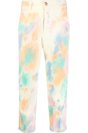 PT Torino Abstract-print pressed-crease cropped trousers