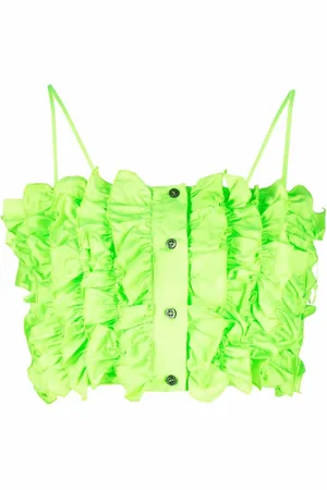 Msgm Cropped ruffled top