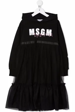 Msgm Logo-print hooded tulle dress