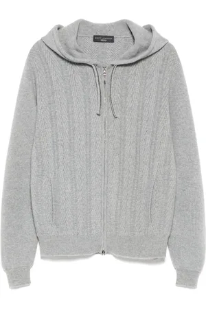 brett johnson Herringbone cashmere hoodie