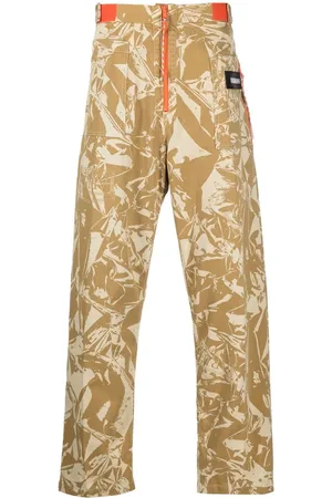 ARIES Graphic-print cotton twill trousers