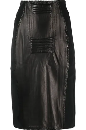 Jean Paul Gaultier 1987 panelled leather pencil skirt