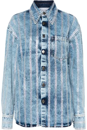 GIUSEPPE DI MORABITO Crystal-embellished denim shirt
