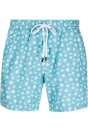 BARBA Floral-print swim shorts