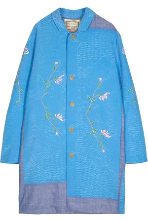 BY WALID Flower-embroidered cotton coat