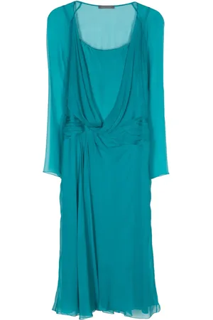 Alberta Ferretti Draped crepe midi dress