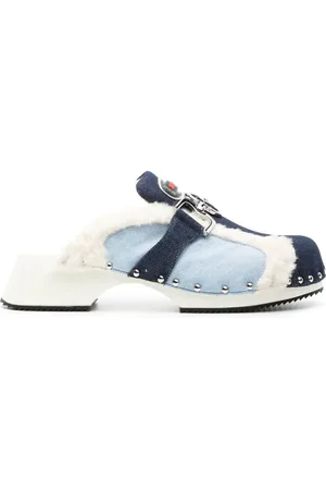 Ancuta Sarca Faux-fur trim denim mules