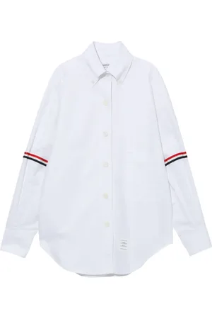 Thom Browne Button-collar grosgrain armband shirt