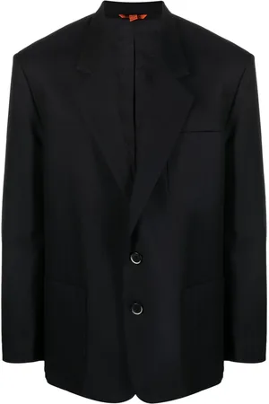 BARENA Tonal-striped single-breasted wool blazer