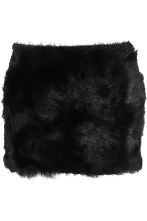 DAVID KOMA Fleece-texture leather miniskirt