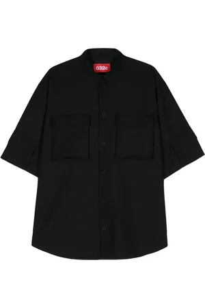 032c Logo-embroidered wool shirt
