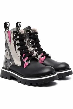 PUCCI Junior Abstract-print leather boots