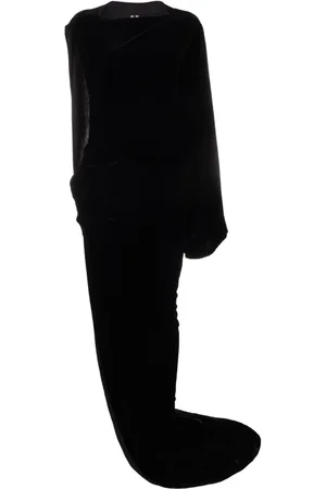 Rick Owens Gathered asymmetric velvet gown