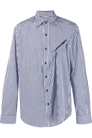 Y / PROJECT Logo-embroidered striped shirt