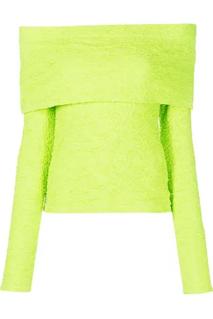 Msgm Off-shoulder textured top