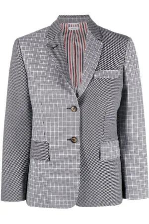Thom Browne Mix-print single-breasted blazer