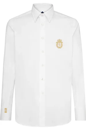 BILLIONAIRE Crest-motif poplin shirt
