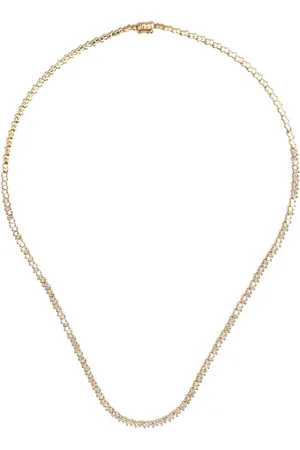 Suzanne Kalan 18kt yellow Princess diamond mini tennis necklace