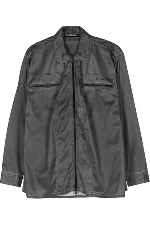 Y / PROJECT Logo-print zip-up overshirt