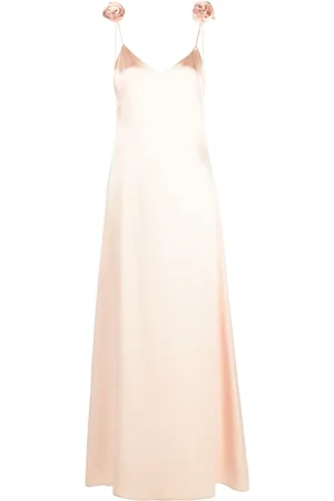 MAGDA BUTRYM Floral-appliqué silk maxi dress