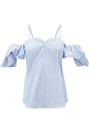 J.W.Anderson Vertical-stripe cold-shoulder blouse