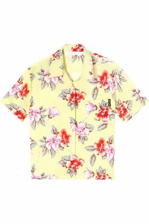 Palm Angels Hibiscus-print short sleeve shirt