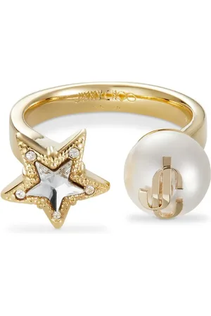 Jimmy Choo Debossed-logo adjustable ring