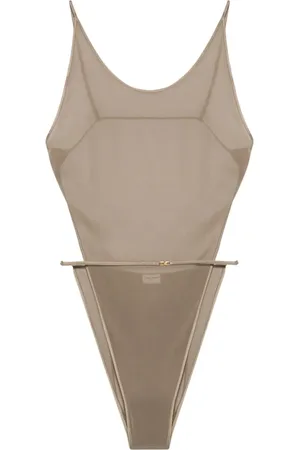 Saint Laurent Backless georgette bodysuit