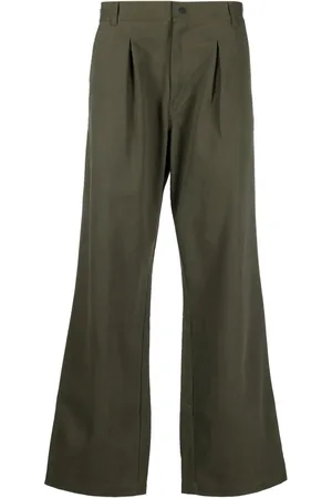 GR10K Pleat-detailing cotton wide-leg trousers